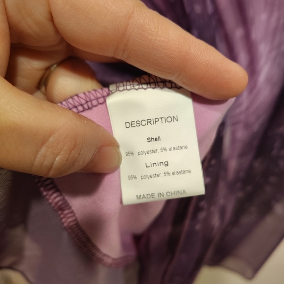 Sese Code Women's Nylon Mesh Purple Print Tunic Top Sz 3XL Fairy Summer Travel - Picture 5 of 7